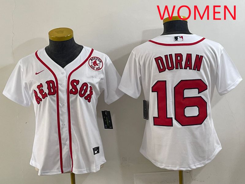 Women 2025 Boston Red Sox #16 Duran White Game Nike MLB Jersey style 6
